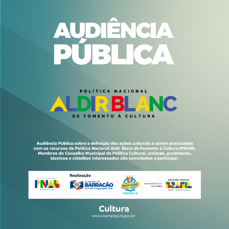 Secretaria Municipal de Educação, Cultura e Desporto convida a comunidade para a Audiência Pública sobre a definição das ações de Fomento à Cultura